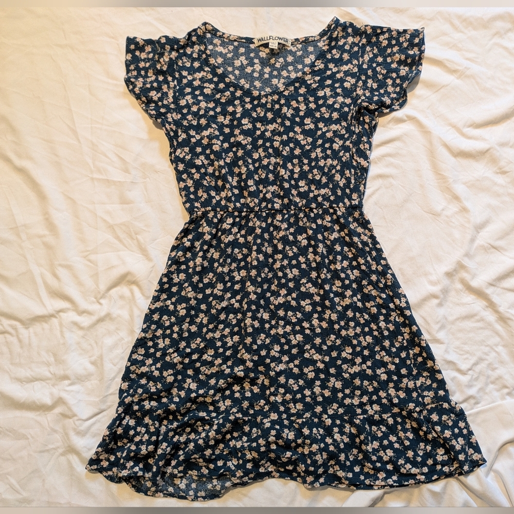 🪻Wallflower Navy and Pink Floral Dress